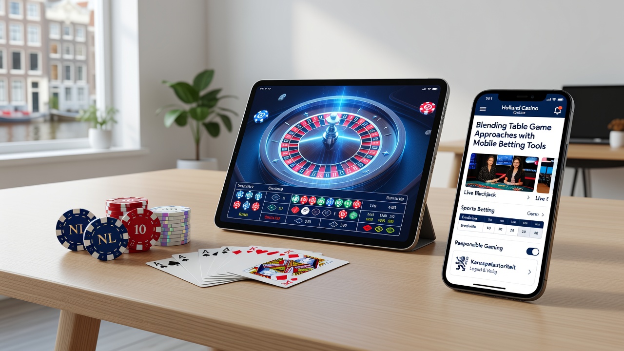 Mobiele interface van legale Nederlandse casino apps met tafelspellen en betting tools