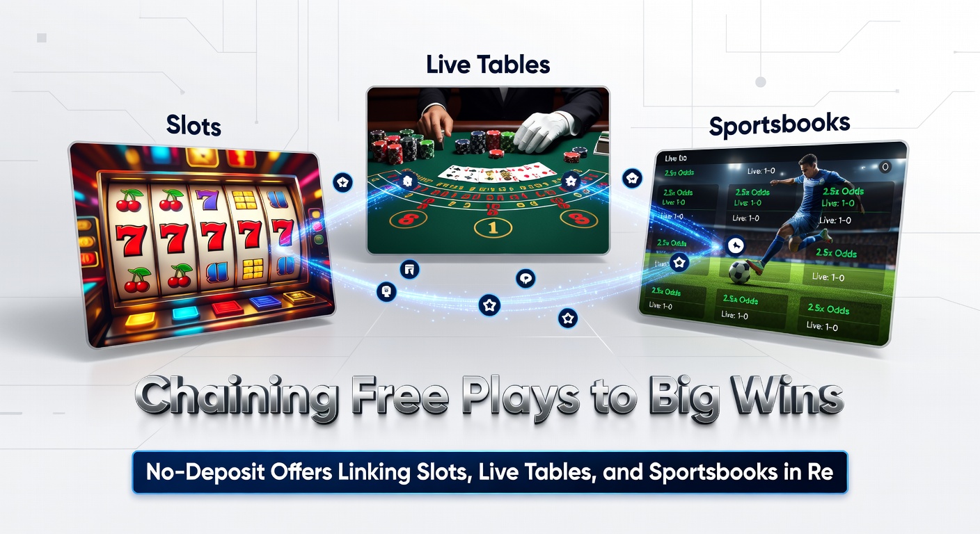 Grafiek met bonusketen flowchart van slots naar live casino en sportsbooks, inclusief winstkansen en wagering eisen op een Nederlands platform