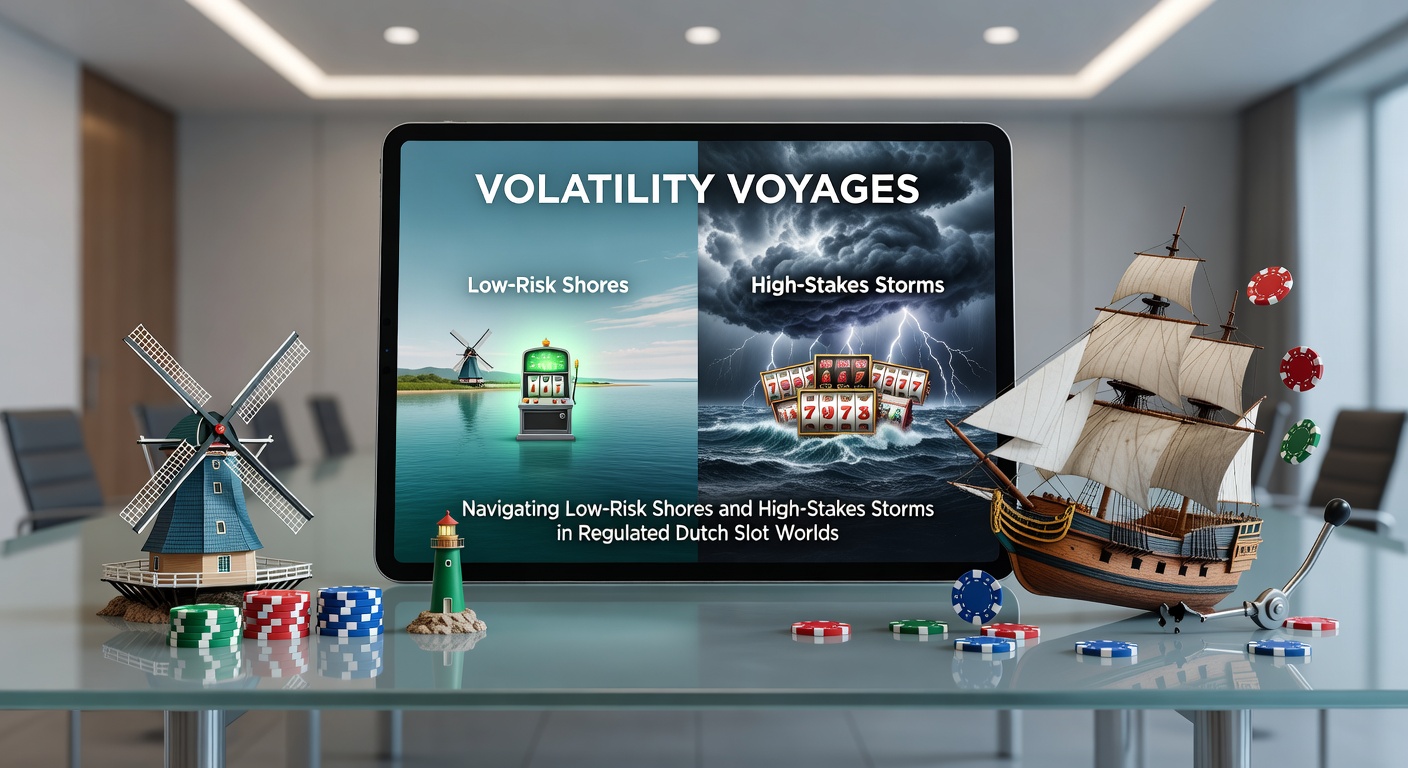 Dramatische weergave van een high volatility slot met exploderende jackpots en stormachtige visuals op een Nederlands casino-scherm